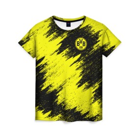 Женская футболка 3D с принтом FC Borussia Dortmund , 100% полиэфир ( синтетическое хлопкоподобное полотно) | прямой крой, круглый вырез горловины, длина до линии бедер | боруссия | дортмунд