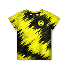 Детская футболка 3D с принтом FC Borussia Dortmund , 100% гипоаллергенный полиэфир | прямой крой, круглый вырез горловины, длина до линии бедер, чуть спущенное плечо, ткань немного тянется | боруссия | дортмунд