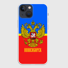 Чехол для iPhone 13 mini с принтом Новосибирск ,  |  | Тематика изображения на принте: abstraction | grunge | russia | sport | абстракция | герб | краска | новосибирск | русский | символика рф | спорт | спортивный | триколор | униформа | форма | я русский