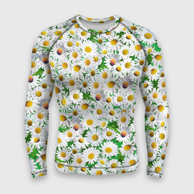 Мужской рашгард 3D с принтом Ромашки ,  |  | chamomile | daisies | flowers | nature | природа | растения | ромашки | текстура | цветы