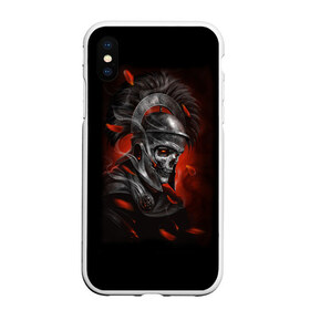 Чехол для iPhone XS Max матовый с принтом Мертвый легионер , Силикон | Область печати: задняя сторона чехла, без боковых панелей | зомби | легионер | рим | скелет | череп