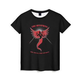 Женская футболка 3D с принтом The Offspring , 100% полиэфир ( синтетическое хлопкоподобное полотно) | прямой крой, круглый вырез горловины, длина до линии бедер | the offspring | офспринг | оффспринг | рок