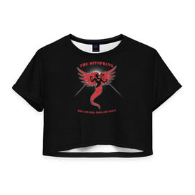 Женская футболка 3D укороченная с принтом The Offspring , 100% полиэстер | круглая горловина, длина футболки до линии талии, рукава с отворотами | the offspring | офспринг | оффспринг | рок