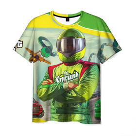 Мужская футболка 3D с принтом GTA V ONLINE , 100% полиэфир | прямой крой, круглый вырез горловины, длина до линии бедер | grand theft auto | gta 5 | race | sprunk | super sport series | гонки | гта