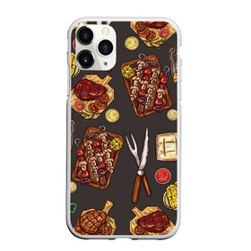 Чехол для iPhone 11 Pro матовый с принтом Вкуснятина , Силикон |  | барбекю | еда | кулинария | мясо | повар | стейк | шашлык