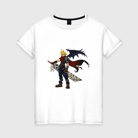 Женская футболка хлопок с принтом Final Fantasy , 100% хлопок | прямой крой, круглый вырез горловины, длина до линии бедер, слегка спущенное плечо | 