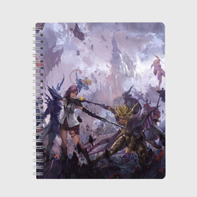 Тетрадь с принтом Final Fantasy , 100% бумага | 48 листов, плотность листов — 60 г/м2, плотность картонной обложки — 250 г/м2. Листы скреплены сбоку удобной пружинной спиралью. Уголки страниц и обложки скругленные. Цвет линий — светло-серый
 | final fantasy | последняя фантазия