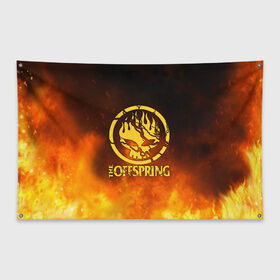 Флаг-баннер с принтом The Offspring , 100% полиэстер | размер 67 х 109 см, плотность ткани — 95 г/м2; по краям флага есть четыре люверса для крепления | the offspring | офспринг | оффспринг | рок