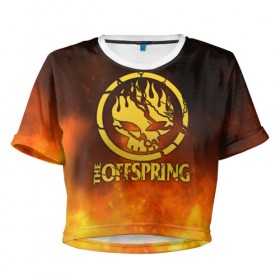 Женская футболка 3D укороченная с принтом The Offspring , 100% полиэстер | круглая горловина, длина футболки до линии талии, рукава с отворотами | the offspring | офспринг | оффспринг | рок