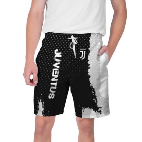 Мужские шорты 3D с принтом Juventus sport ,  полиэстер 100% | прямой крой, два кармана без застежек по бокам. Мягкая трикотажная резинка на поясе, внутри которой широкие завязки. Длина чуть выше колен | 