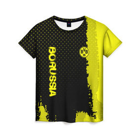 Женская футболка 3D с принтом Borussia sport , 100% полиэфир ( синтетическое хлопкоподобное полотно) | прямой крой, круглый вырез горловины, длина до линии бедер | football | soccer | боруссия