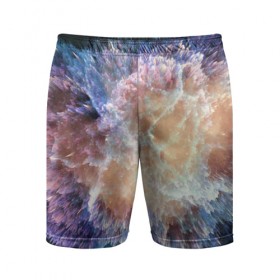 Мужские шорты 3D спортивные с принтом Космический взрыв ,  |  | 