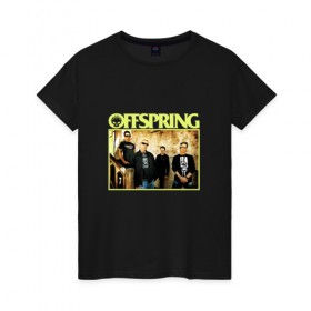 Женская футболка хлопок с принтом Группа The Offspring , 100% хлопок | прямой крой, круглый вырез горловины, длина до линии бедер, слегка спущенное плечо | offspring | офспринг | оффспринг | рок