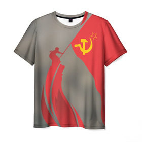 Мужская футболка 3D с принтом День победы Рейхстаг , 100% полиэфир | прямой крой, круглый вырез горловины, длина до линии бедер | 9мая | великая | война | героя | день | звезда | знамя | отечественная | победы | рейхстаг