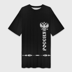 Платье-футболка 3D с принтом Russia collection black 2018 ,  |  | abstraction | grunge | russia | sport | абстракция | герб | краска | русский | символика рф | спорт | спортивный | триколор | униформа | форма | я русский