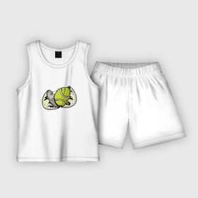 Детская пижама с шортами хлопок с принтом Мяч в скорлупе ,  |  | sport | tennis | мяч | скорлупа | спорт | теннис