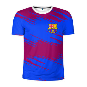 Мужская футболка 3D спортивная с принтом Barcelona , 100% полиэстер с улучшенными характеристиками | приталенный силуэт, круглая горловина, широкие плечи, сужается к линии бедра | Тематика изображения на принте: barcelona | barsa | barselona | football | futbol | messi | sport | барса | барселона | месси | спорт | футбол