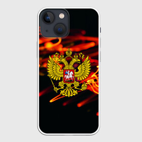 Чехол для iPhone 13 mini с принтом RUSSIA ,  |  | abstraction | grunge | russia | sport | абстракция | герб | краска | русский | символика рф | спорт | спортивный | триколор | униформа | форма | я русский