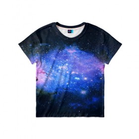 Детская футболка 3D с принтом Звёзды космоса , 100% гипоаллергенный полиэфир | прямой крой, круглый вырез горловины, длина до линии бедер, чуть спущенное плечо, ткань немного тянется | abstraction | cosmos | nebula | space | star | universe | абстракция | вселенная | звезды | космос | мир | планеты