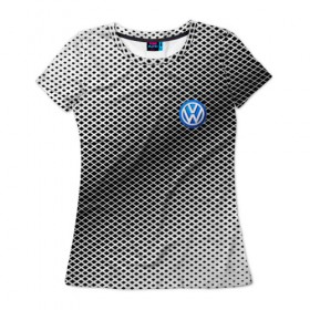 Женская футболка 3D с принтом VOLKSWAGEN SPORT , 100% полиэфир ( синтетическое хлопкоподобное полотно) | прямой крой, круглый вырез горловины, длина до линии бедер | 
