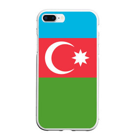 Чехол для iPhone 7Plus/8 Plus матовый с принтом Азербайджан , Силикон | Область печати: задняя сторона чехла, без боковых панелей | Тематика изображения на принте: azerbaijan | azrbaycan | звезда | ислам | полумесяц | флаг