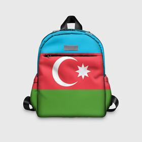 Детский рюкзак 3D с принтом Азербайджан , 100% полиэстер | лямки с регулируемой длиной, сверху петелька, чтобы рюкзак можно было повесить на вешалку. Основное отделение закрывается на молнию, как и внешний карман. Внутри дополнительный карман. По бокам два дополнительных кармашка | azerbaijan | azrbaycan | звезда | ислам | полумесяц | флаг