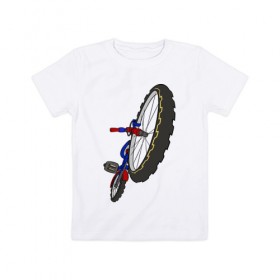 Детская футболка хлопок с принтом Велосипед , 100% хлопок | круглый вырез горловины, полуприлегающий силуэт, длина до линии бедер | 