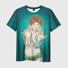 Мужская футболка 3D с принтом Trap girl , 100% полиэфир | прямой крой, круглый вырез горловины, длина до линии бедер | 