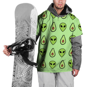 Накидка на куртку 3D с принтом Green , 100% полиэстер |  | Тематика изображения на принте: alien | food | vegetarian | авокадо | вегетарианство | еда | пришелец
