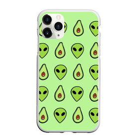 Чехол для iPhone 11 Pro матовый с принтом Green , Силикон |  | alien | food | vegetarian | авокадо | вегетарианство | еда | пришелец