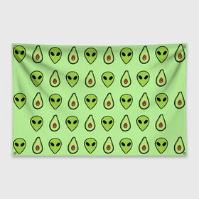 Флаг-баннер с принтом Green , 100% полиэстер | размер 67 х 109 см, плотность ткани — 95 г/м2; по краям флага есть четыре люверса для крепления | alien | food | vegetarian | авокадо | вегетарианство | еда | пришелец