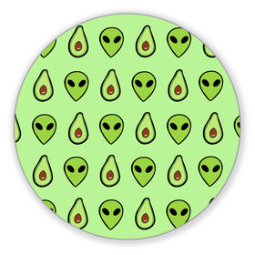 Коврик круглый с принтом Green , резина и полиэстер | круглая форма, изображение наносится на всю лицевую часть | alien | food | vegetarian | авокадо | вегетарианство | еда | пришелец