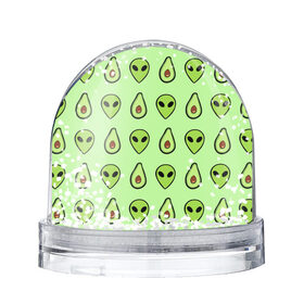 Снежный шар с принтом Green , Пластик | Изображение внутри шара печатается на глянцевой фотобумаге с двух сторон | alien | food | vegetarian | авокадо | вегетарианство | еда | пришелец