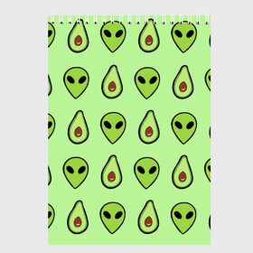 Скетчбук с принтом Green , 100% бумага
 | 48 листов, плотность листов — 100 г/м2, плотность картонной обложки — 250 г/м2. Листы скреплены сверху удобной пружинной спиралью | alien | food | vegetarian | авокадо | вегетарианство | еда | пришелец
