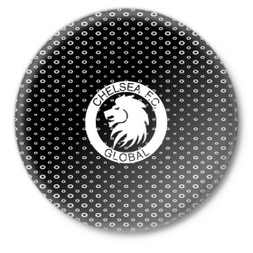 Значок с принтом Chelsea ,  металл | круглая форма, металлическая застежка в виде булавки | football | soccer | челси