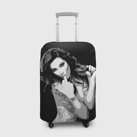 Чехол для чемодана 3D с принтом Trap girl , 86% полиэфир, 14% спандекс | двустороннее нанесение принта, прорези для ручек и колес | девушка | женщина | трап
