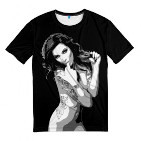 Мужская футболка 3D с принтом Trap girl , 100% полиэфир | прямой крой, круглый вырез горловины, длина до линии бедер | девушка | женщина | трап