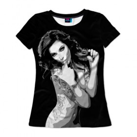 Женская футболка 3D с принтом Trap girl , 100% полиэфир ( синтетическое хлопкоподобное полотно) | прямой крой, круглый вырез горловины, длина до линии бедер | девушка | женщина | трап
