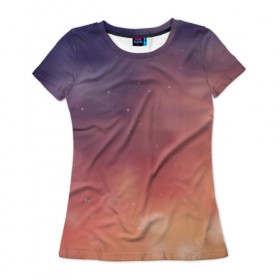 Женская футболка 3D с принтом Абстракция Градиент Текстура , 100% полиэфир ( синтетическое хлопкоподобное полотно) | прямой крой, круглый вырез горловины, длина до линии бедер | gradient | sky | небо