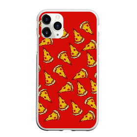 Чехол для iPhone 11 Pro матовый с принтом Pizza red , Силикон |  | Тематика изображения на принте: fast food | pizza | еда | пицца | фастфуд