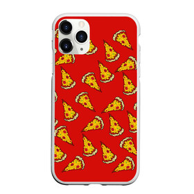 Чехол для iPhone 11 Pro Max матовый с принтом Pizza red , Силикон |  | Тематика изображения на принте: fast food | pizza | еда | пицца | фастфуд