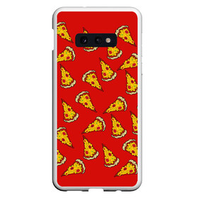 Чехол для Samsung S10E с принтом Pizza red , Силикон | Область печати: задняя сторона чехла, без боковых панелей | Тематика изображения на принте: fast food | pizza | еда | пицца | фастфуд