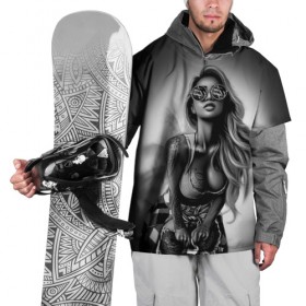Накидка на куртку 3D с принтом Trap girl , 100% полиэстер |  | Тематика изображения на принте: девушка | мода | пляж | стиль