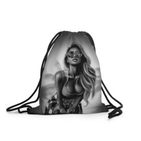 Рюкзак-мешок 3D с принтом Trap girl , 100% полиэстер | плотность ткани — 200 г/м2, размер — 35 х 45 см; лямки — толстые шнурки, застежка на шнуровке, без карманов и подкладки | девушка | мода | пляж | стиль