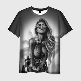 Мужская футболка 3D с принтом Trap girl , 100% полиэфир | прямой крой, круглый вырез горловины, длина до линии бедер | девушка | мода | пляж | стиль