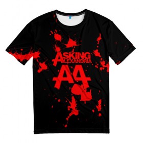 Мужская футболка 3D с принтом Asking Alexandria , 100% полиэфир | прямой крой, круглый вырез горловины, длина до линии бедер | 