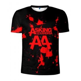 Мужская футболка 3D спортивная с принтом Asking Alexandria , 100% полиэстер с улучшенными характеристиками | приталенный силуэт, круглая горловина, широкие плечи, сужается к линии бедра | 