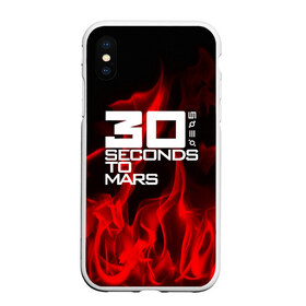 Чехол для iPhone XS Max матовый с принтом 30 Seconds to Mars in fire , Силикон | Область печати: задняя сторона чехла, без боковых панелей | 30 seconds to mars | punk | rock | альтернативный хип хоп | группа | инди поп | музыка | музыкальное произведение | ноты | панк | регги | рок | синти поп