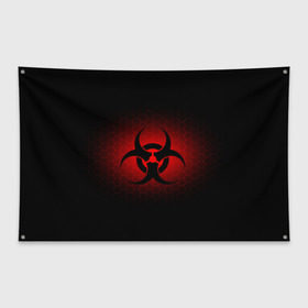 Флаг-баннер с принтом Биологическая Опасность , 100% полиэстер | размер 67 х 109 см, плотность ткани — 95 г/м2; по краям флага есть четыре люверса для крепления | биологическая  | опасность