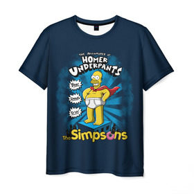 Мужская футболка 3D с принтом Гомер Супергерой , 100% полиэфир | прямой крой, круглый вырез горловины, длина до линии бедер | bart | beer | family | hero | homer | lisa | maggie | marge | simpson | simpsons | superhero | thesimpsons | барт | герой | гомер | город | лиза | мардж | мегги | семья | симпсоны | супергерой